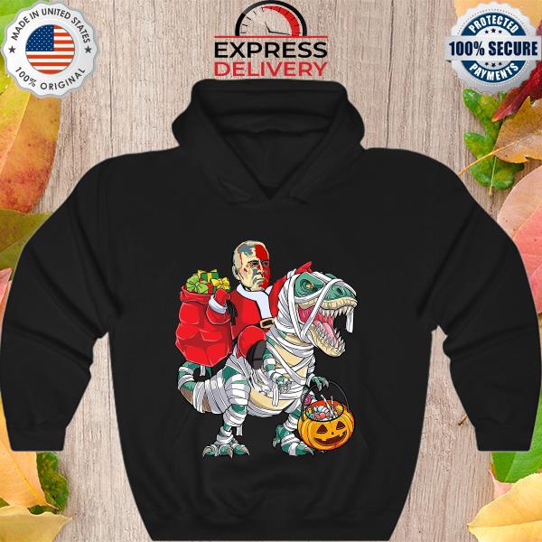 Biden Riding Dinosaur Christmas Sweater Hoodie