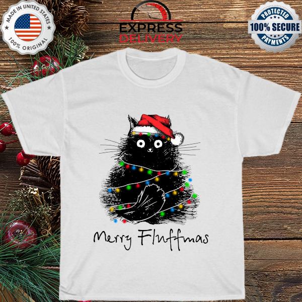 Black cat Merry Fluffmas Christmas sweater