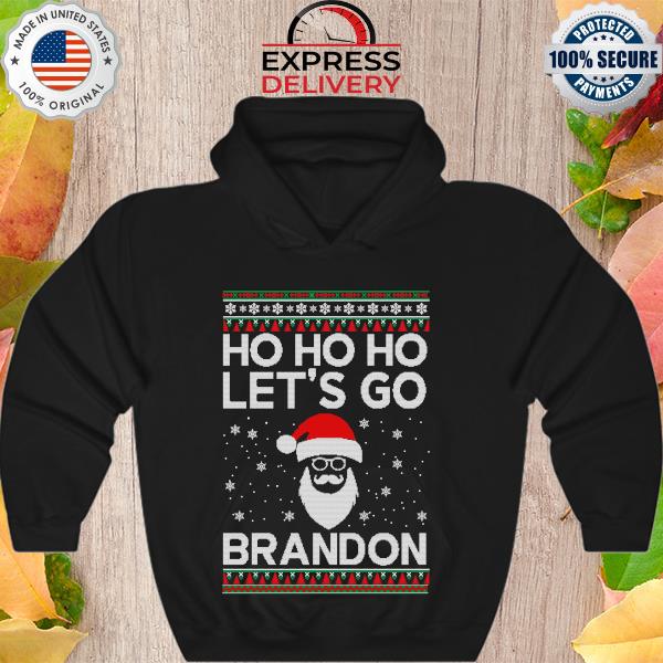 Santa Claus Ho Ho Ho Let’s Go Brandon Ugly Christmas Sweater Hoodie